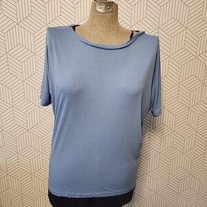 Vince Periwinkle Blue Dolman Short Sleeve Top Blouse Tee Women's Size Small